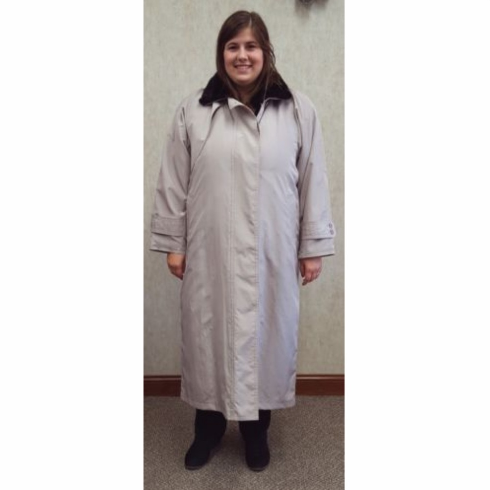 Mink Fur Lined Poplin Coat